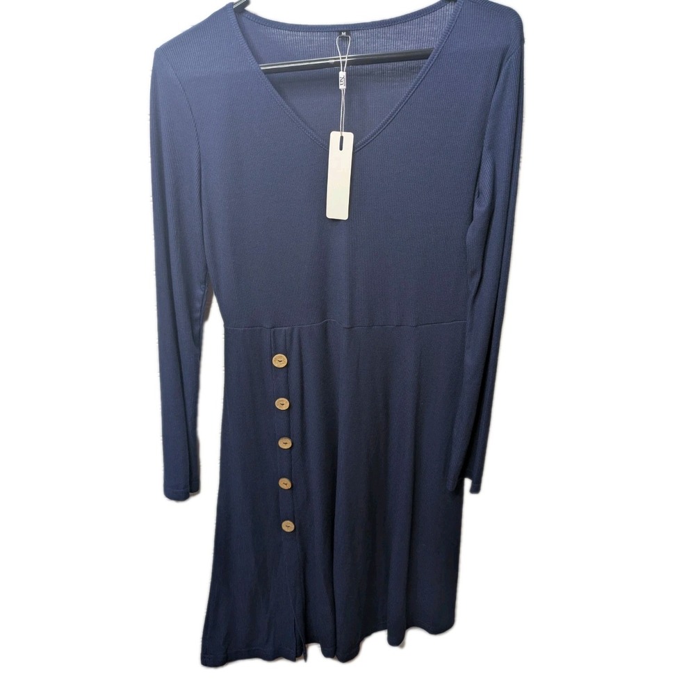 Ultranice Womens V Neck Swing Dress NWT Medium Long Sleeve‎ Comfortable Casual